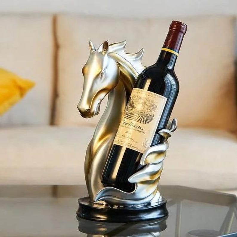 Horse statue wine bottle holder